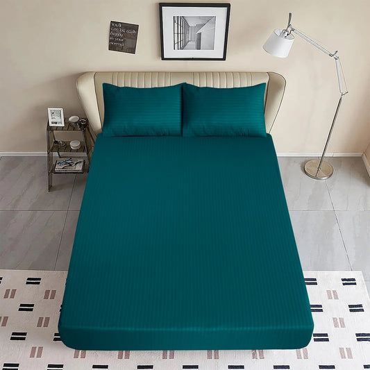 Zinc Stripe-Luxury Fitted Sheet