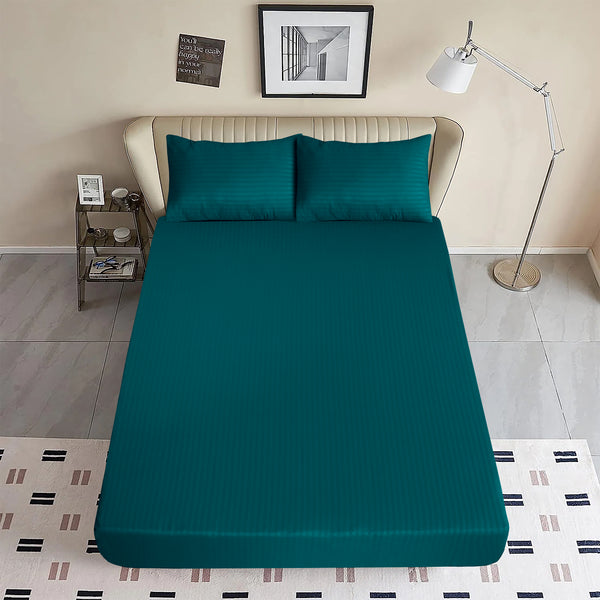 Zinc Stripe-Luxury Fitted Sheet