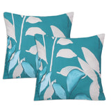 Teal Leaves-Cushion Covers Pack of Two