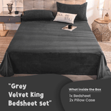 Grey Velvet-Luxury Bed Sheet Set