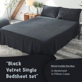 Black Velvet-Luxury Bed Sheet Set