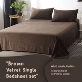 Brown Velvet-Luxury Bed Sheet Set