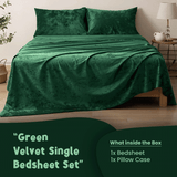 Green Velvet-Luxury Bed Sheet Set