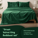 Green Velvet-Luxury Bed Sheet Set