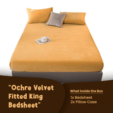 Ochre Velvet-Luxury Fitted Sheet