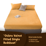 Ochre Velvet-Luxury Fitted Sheet