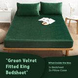 Green Velvet-Luxury Fitted Sheet