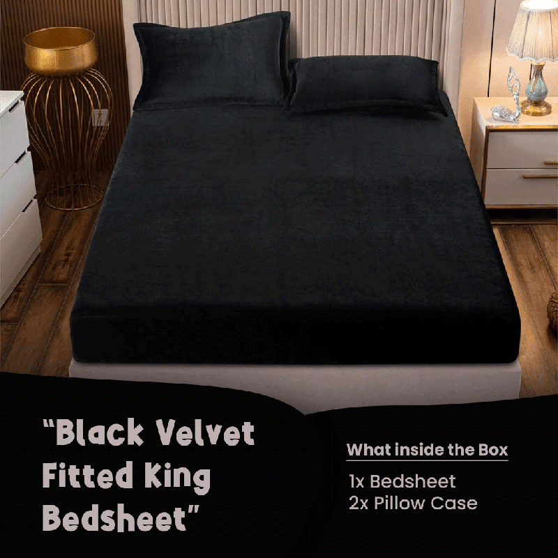 Black Velvet-Luxury Fitted Sheet