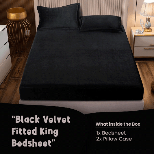 Black Velvet-Luxury Fitted Sheet