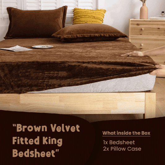 Brown Velvet-Luxury Fitted Sheet