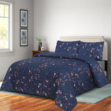 Floral Navy-Bed Sheet Set