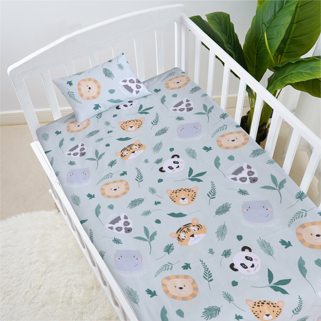 Tiger & Panda-Cot/Crib Bed Sheet Set