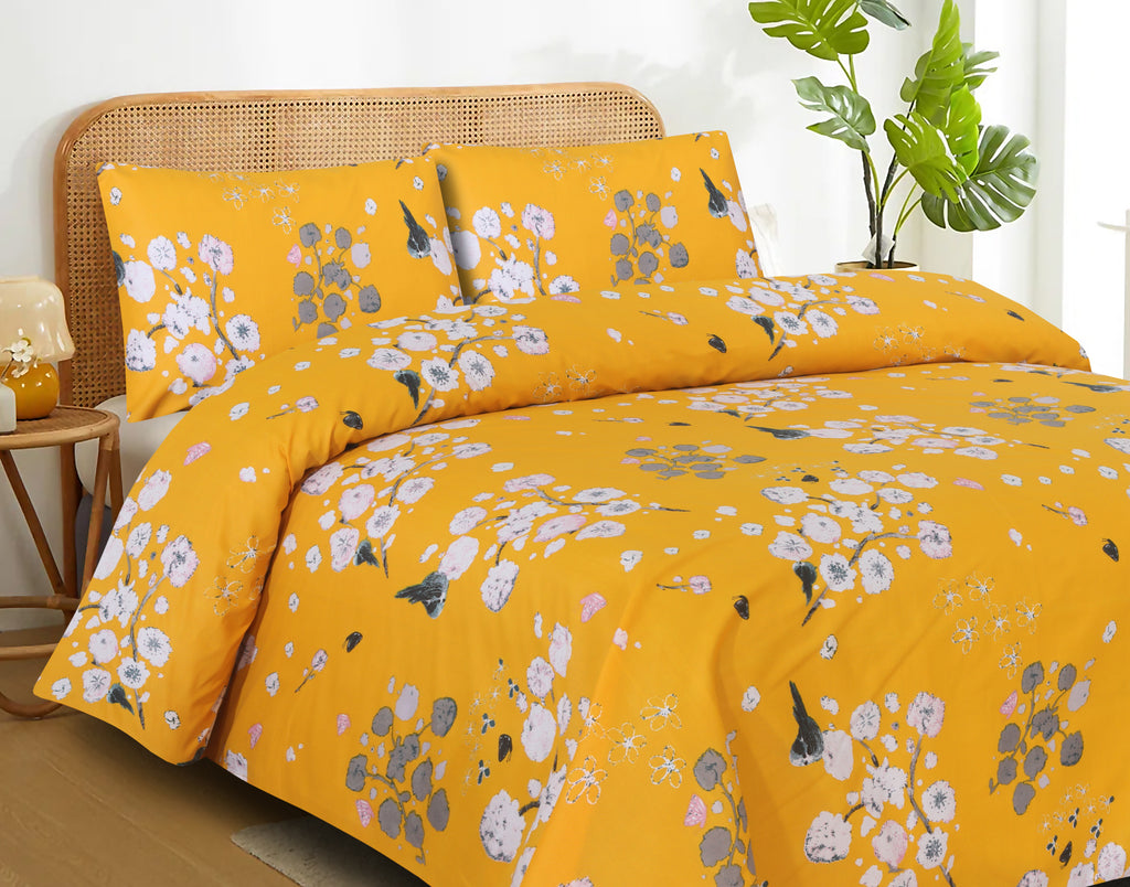 Ochre Floral-Bed Sheet Set