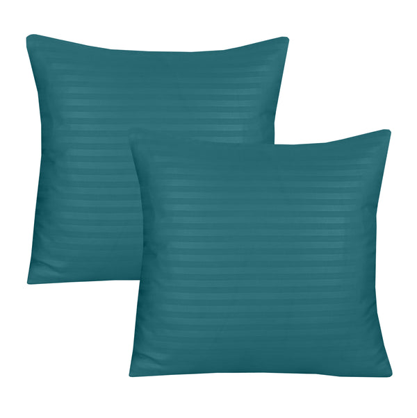 Teal Stripe-Cushion Covers Pack of Two