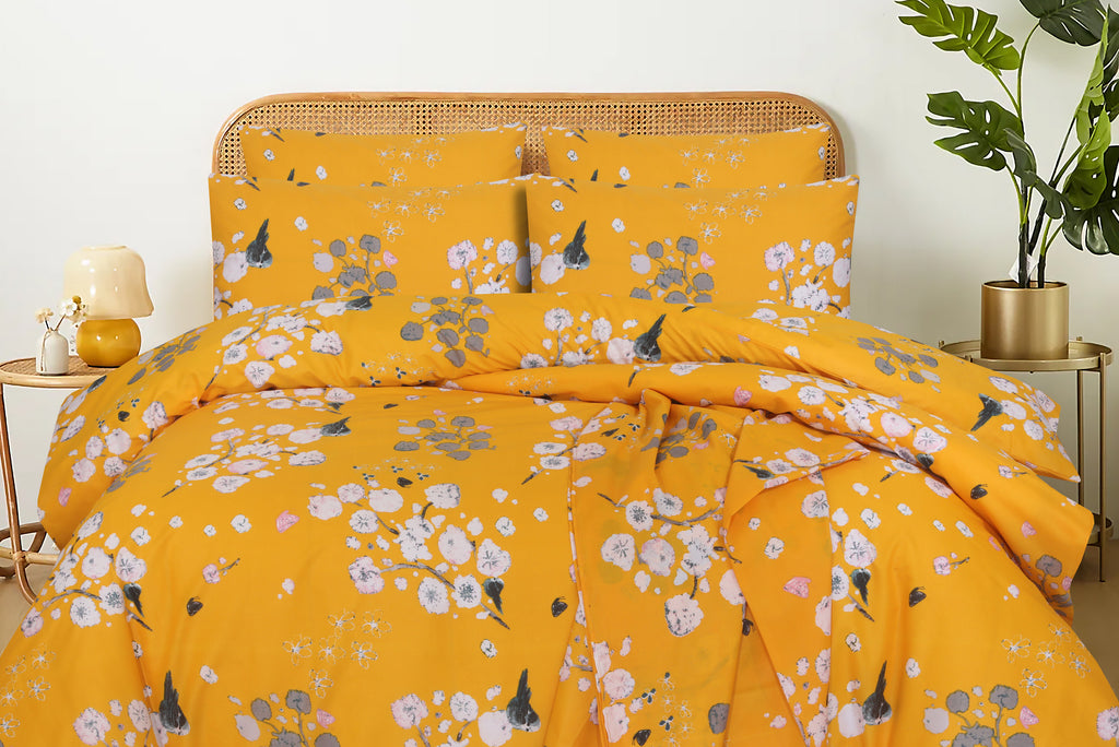 Ochre Floral-Bed Set