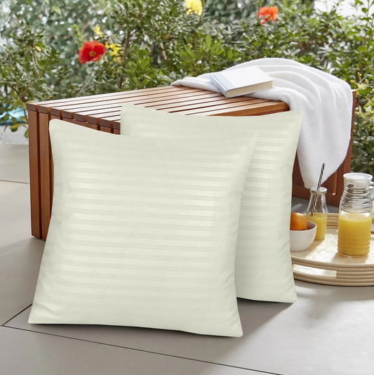 Creamy Crust Stripe-Cushion Covers Pack of Two