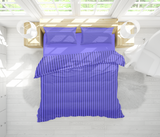 Light Blue Stripe Satin-Bed Sheet Set