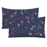 Floral Navy-Pack of 2 Pillow Cases