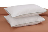 White Stripes (Green Piping)-Pack of 2 Pillow Cases
