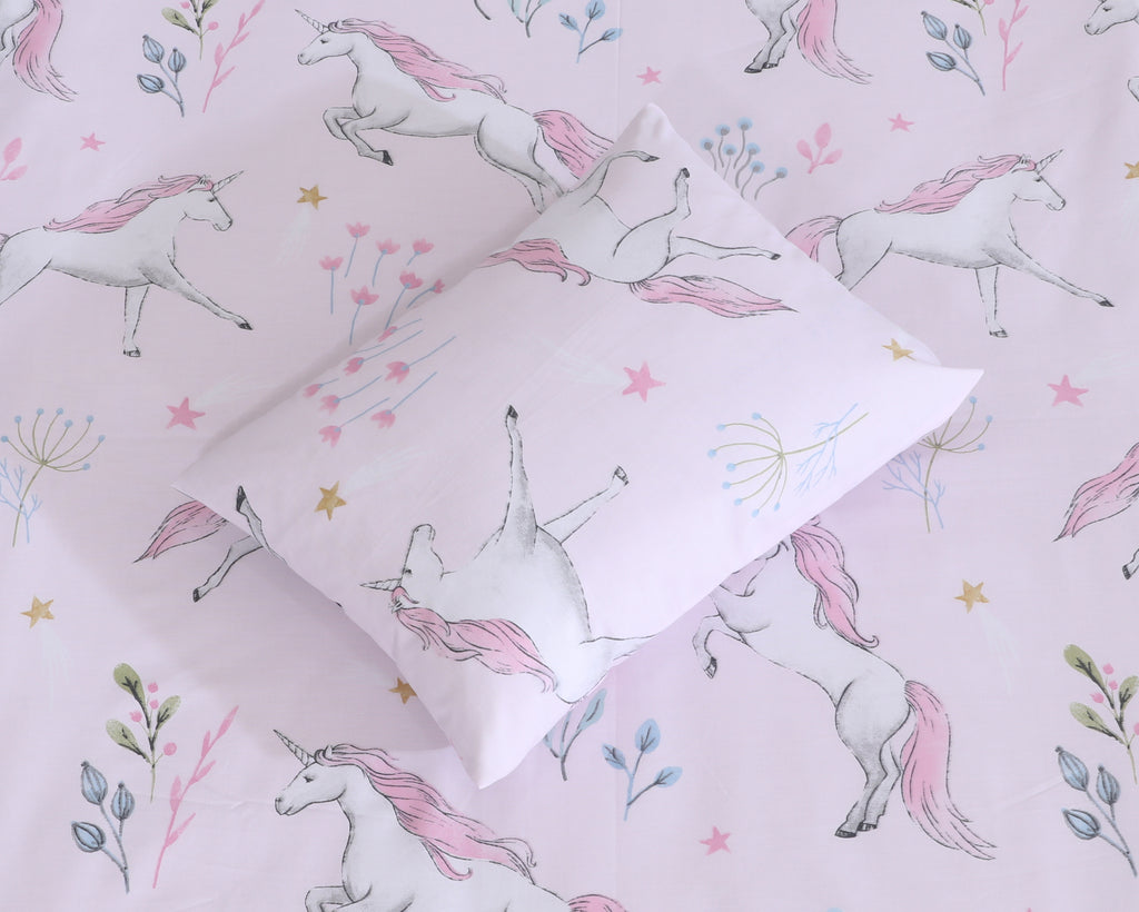 Pink Unicorn-Cot/Crib Bed Sheet Set