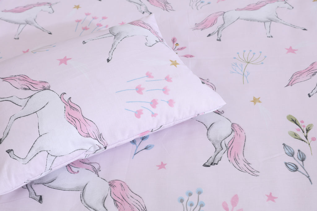 Pink Unicorn-Cot/Crib Bed Sheet Set