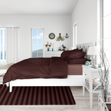 Brown Stripe Satin-Bed Sheet Set