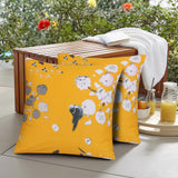 Ochre Floral-Cushion Covers Pack of Two