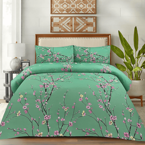 Floral Duck Egg-Summer Comforter Set