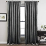 Grey-Velvet Window Curtains (Ultra Soft)