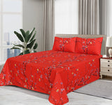 Floral Coral-Bed Sheet Set