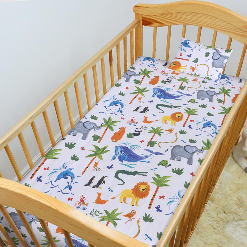 Wild Life-Cot/Crib Bed Sheet Set