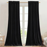 Black-Velvet Window Curtains (Ultra Soft)