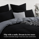 Ferrera Black & Grey Reversible-Bed Set