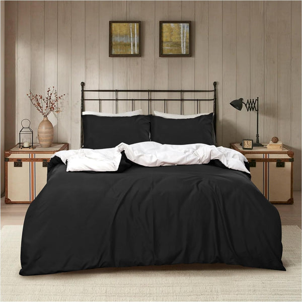 Ferrera Black & White Reversible-Bed Set