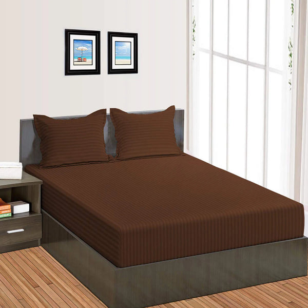 Brown Stripe-Luxury Fitted Sheet