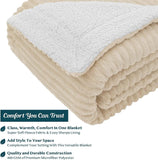 Cream Super Soft-Embossed Sherpa Blanket