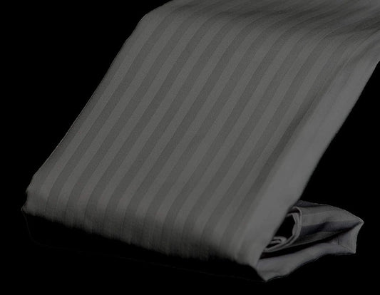 Charcoal Grey Stripe-Luxury Fitted Sheet