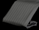 Charcoal Grey Stripe Satin-Luxury Fitted Sheet