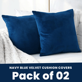 Navy Blue-Velvet Cushion Covers