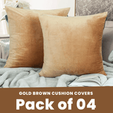 Gold Brown-Velvet Cushion Covers