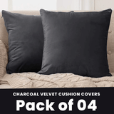 Charcoal-Velvet Cushion Covers