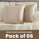 Beige-Velvet Cushion Covers