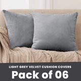 Light Grey-Velvet Cushion Covers