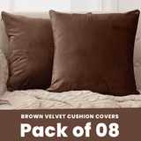 Brown-Velvet Cushion Covers