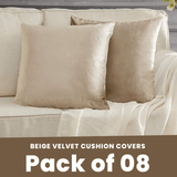 Beige-Velvet Cushion Covers