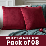 Maroon-Velvet Cushion Covers