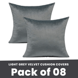 Grey-Velvet Cushion Covers