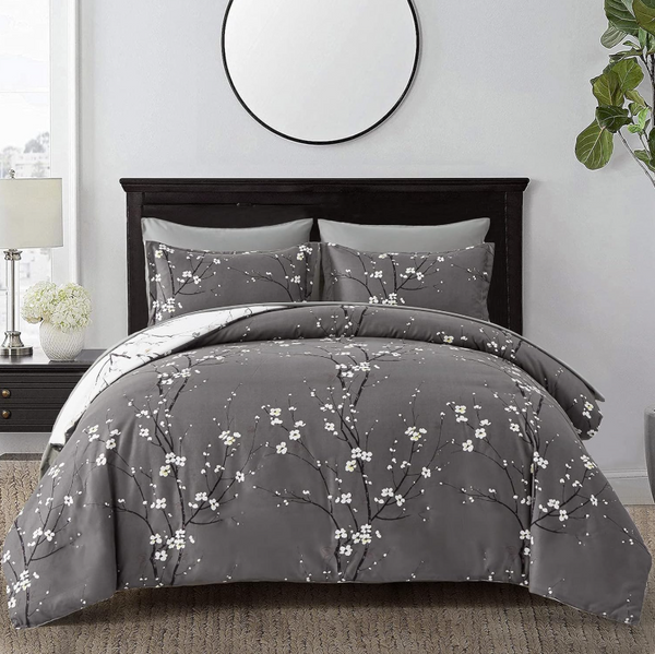 Floral Grey - Summer Comforter Set