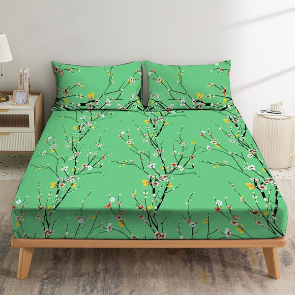 Floral Teal - Fitted Sheet Set