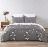 Floral Grey-Bed Sheet Set